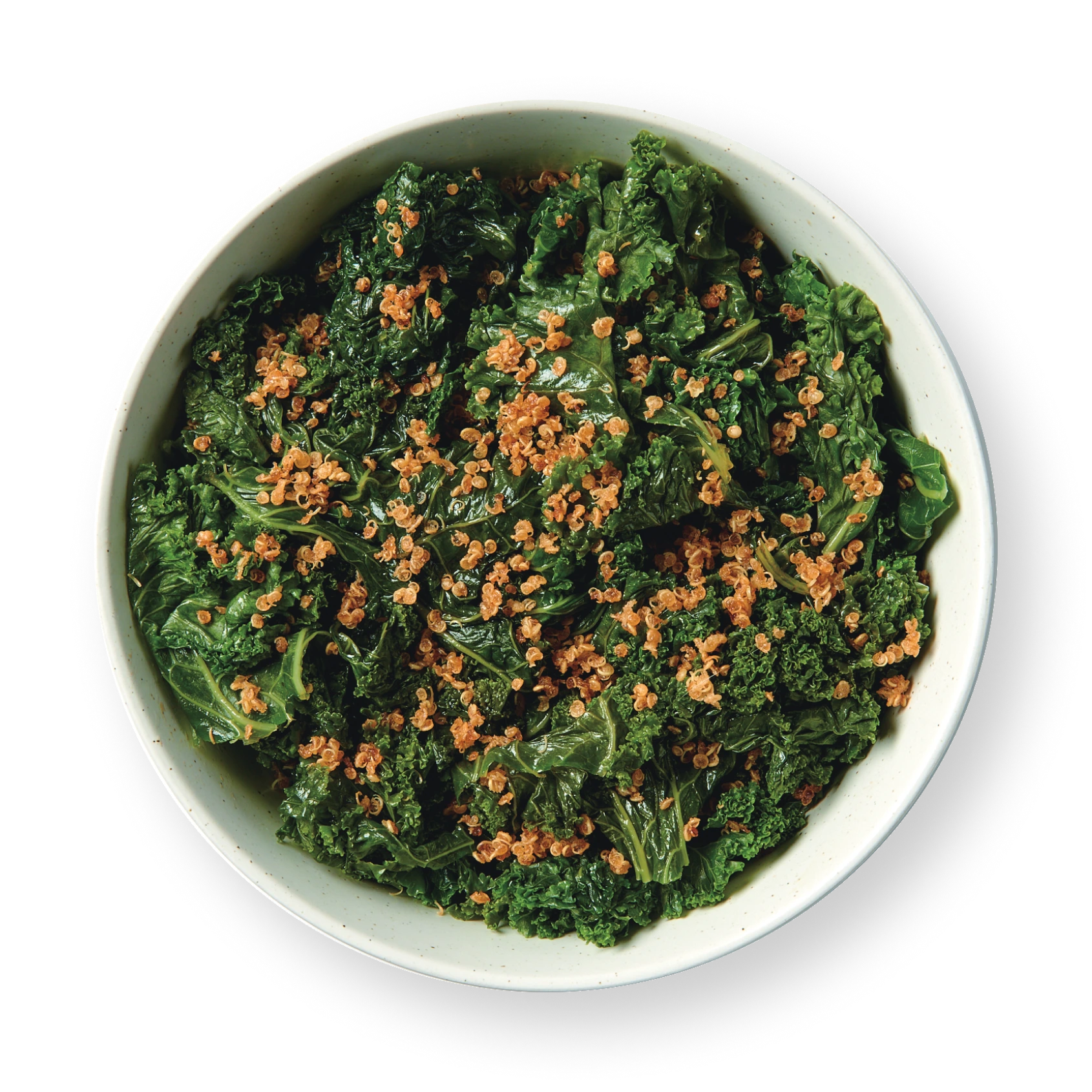 Kale namul with sesame soy marinade and crispy quinoa at Sopo Korean Eats, Midtown NYC