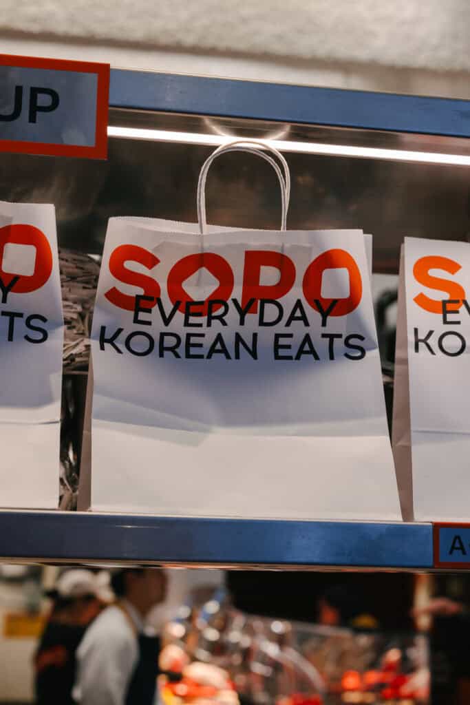 Sopo Korean Eats on 7th Avenue near Herald Square, the pickup and delivery hub for Midtown Korean lunch